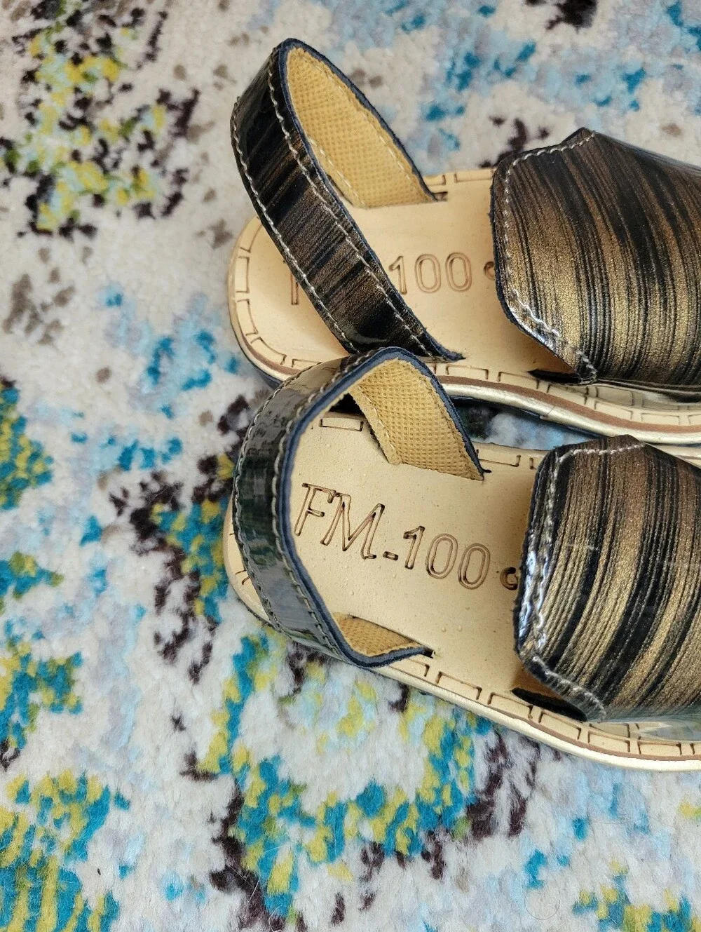 Handcrafted FM Metallic Gold Leather Slingback Peshawari Chappals Sandals, Tod 3